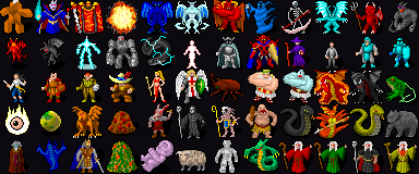 Monster tiles from the 2005 Dungeon Crawl tile version