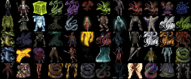 Monster sprites from the Shockbolt tileset