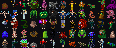 Monster sprites from the PRIME NotEye tileset