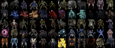 Monster sprites from the Shockbolt tileset