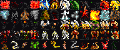 Monster sprites from TinyAngband's 16×16 tileset