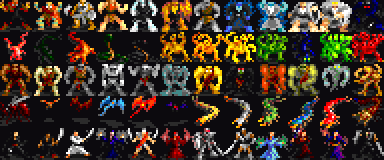 Monster sprites from ToME 2's 16×16 tileset