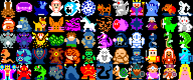 Monster sprites from the ZeldHack tile set by LSpixel