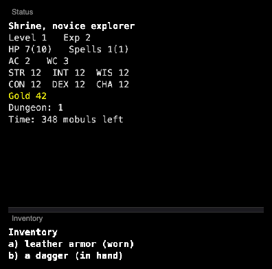 Status and inventory
