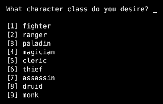 Choosing one of nine classes